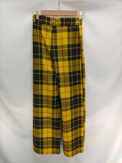 MAU LOA. Pantalón cuadros amarillo T.32