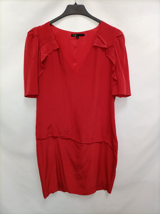 MAJE.Vestido corto rojo lT.3(L)