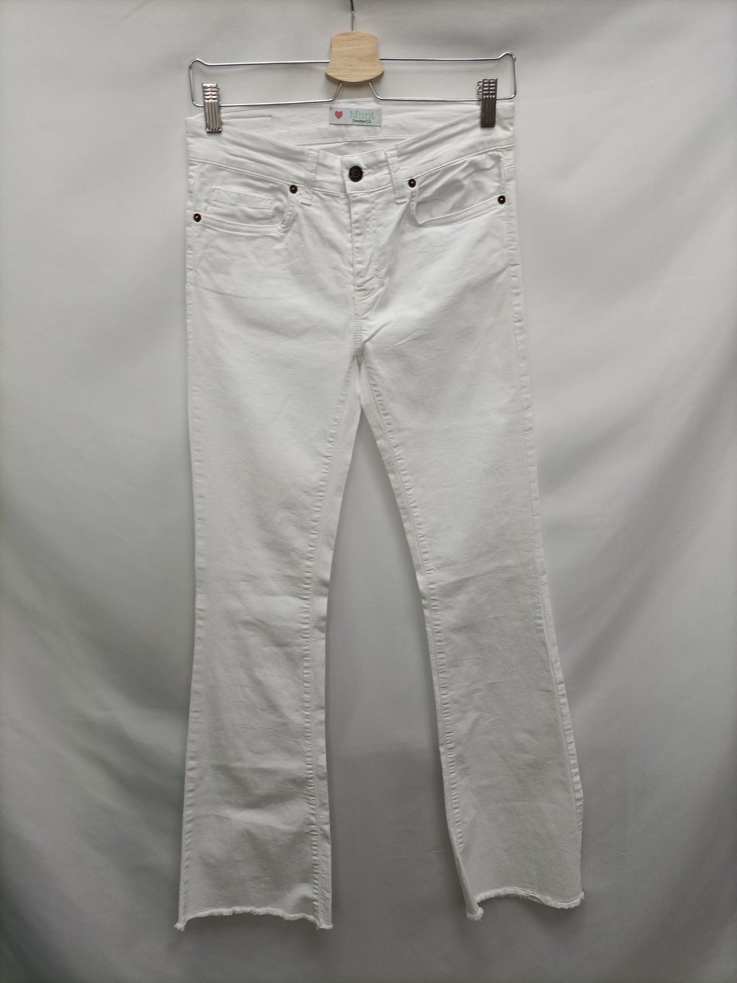 MIINTTODAY. Pantalón blanco acampanado T.36