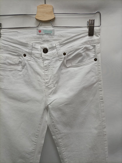 MIINTTODAY. Pantalón blanco acampanado T.36