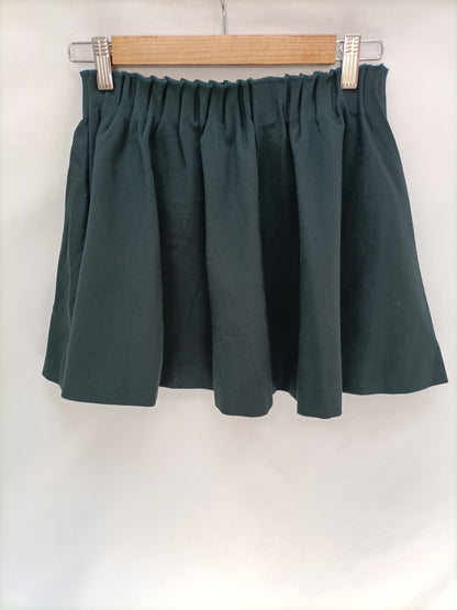 ZARA. Falda verde botella pliegue T.s