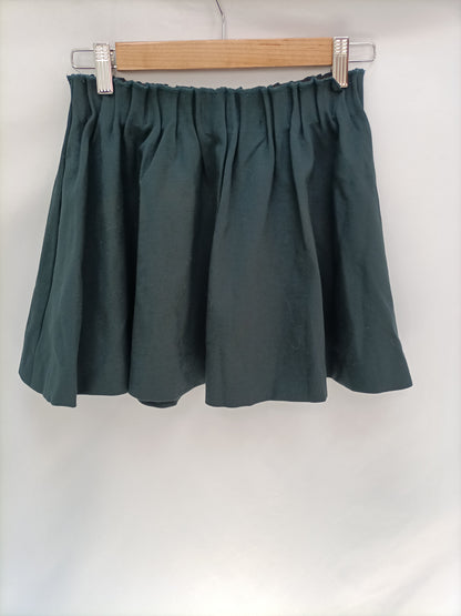 ZARA. Falda verde botella pliegue T.s