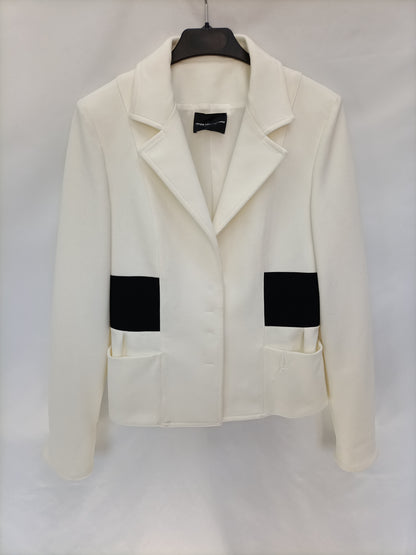 ATOS LOMBARDINE. Blazer blanca y negra T.40 (vintage)