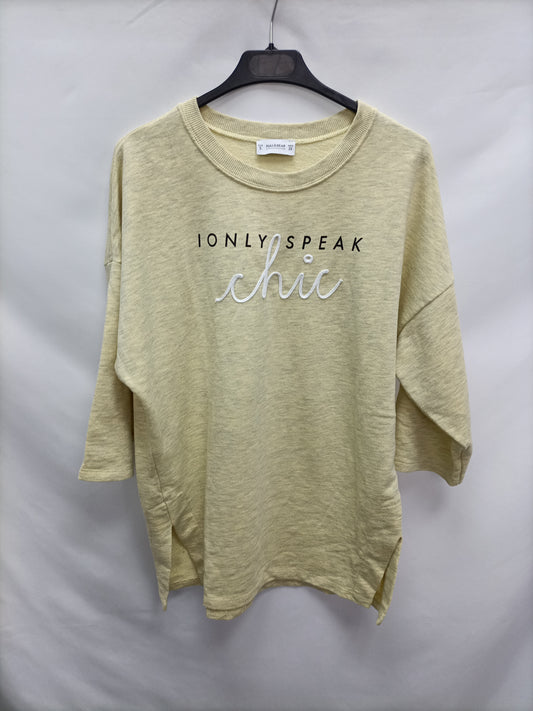 PULL&BEAR. Sudadera oversized japeada T.s