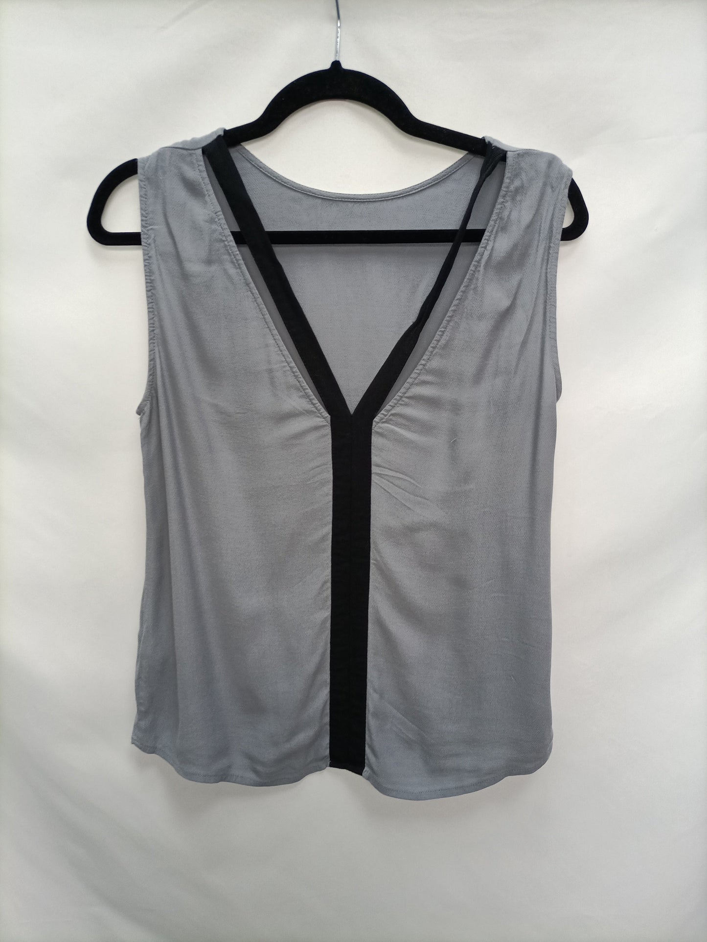 ZARA. Top azul raya negra T.m