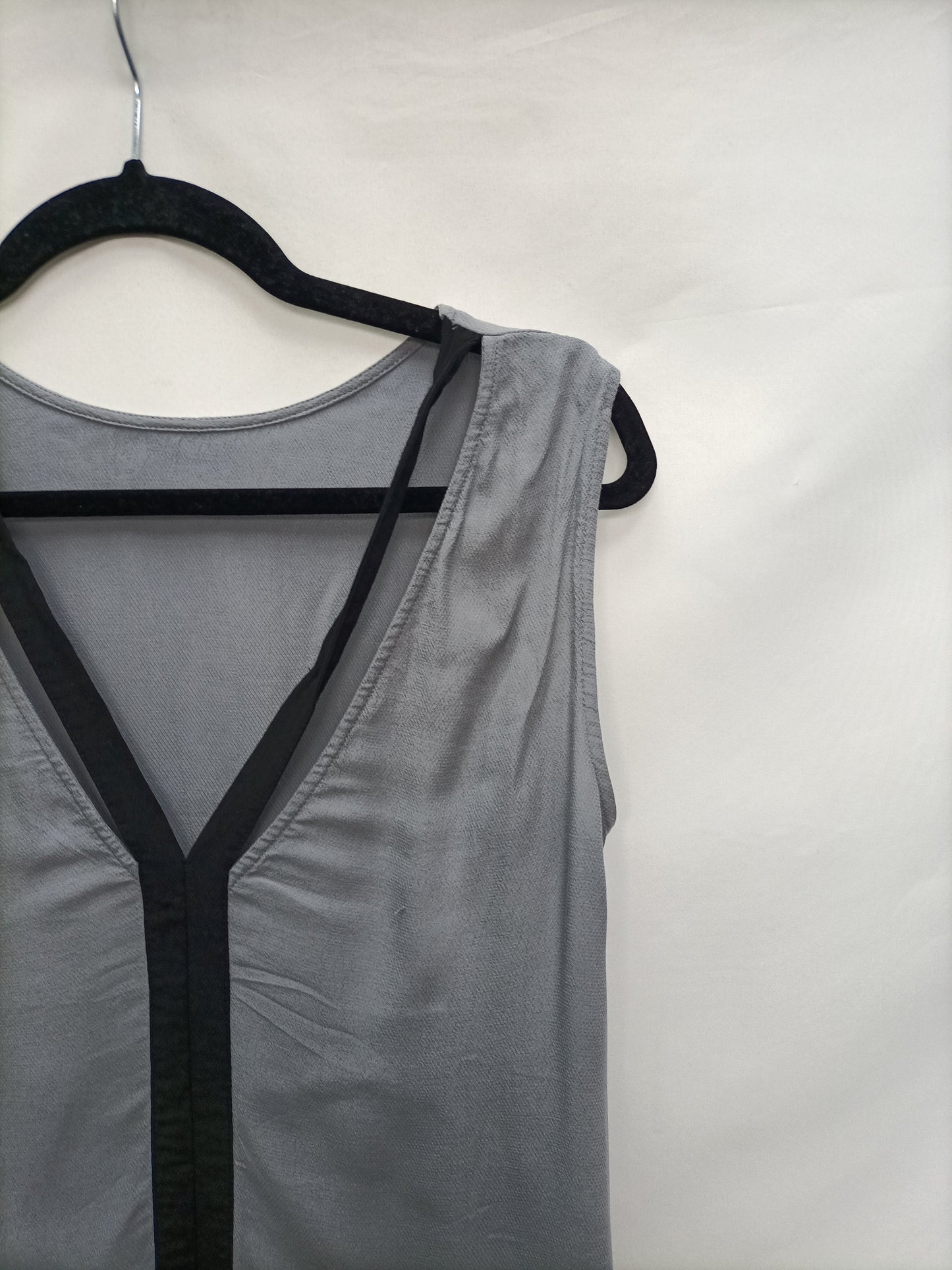 ZARA. Top azul raya negra T.m