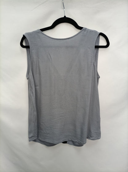 ZARA. Top azul raya negra T.m