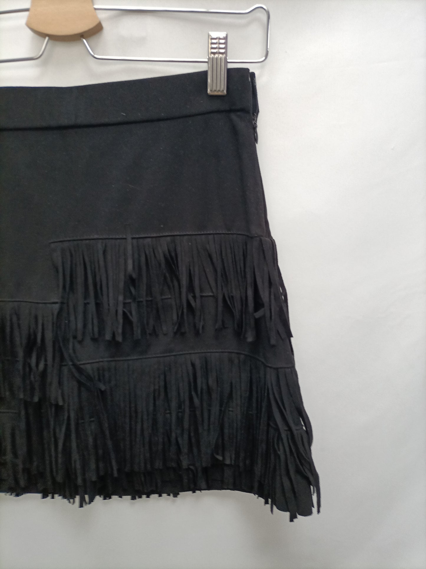 ZARA. Falda antelina flecos T.s