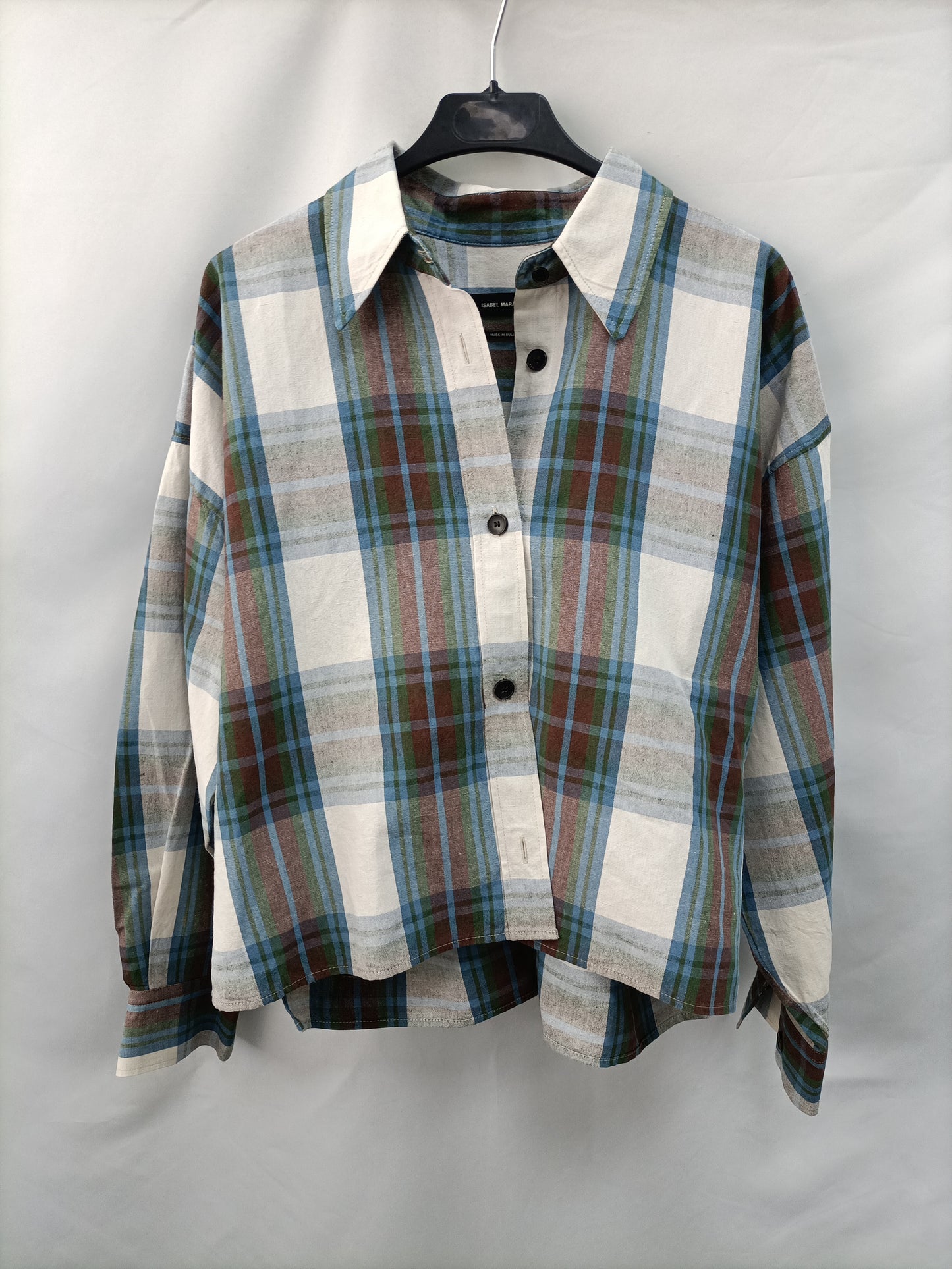 ISABEL MARANT. Camisa corta cuadros T.34