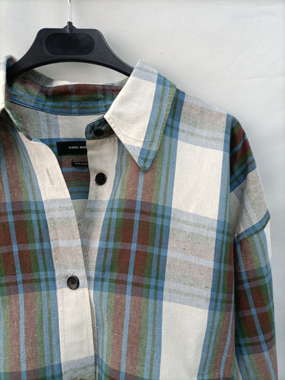 ISABEL MARANT. Camisa corta cuadros T.34