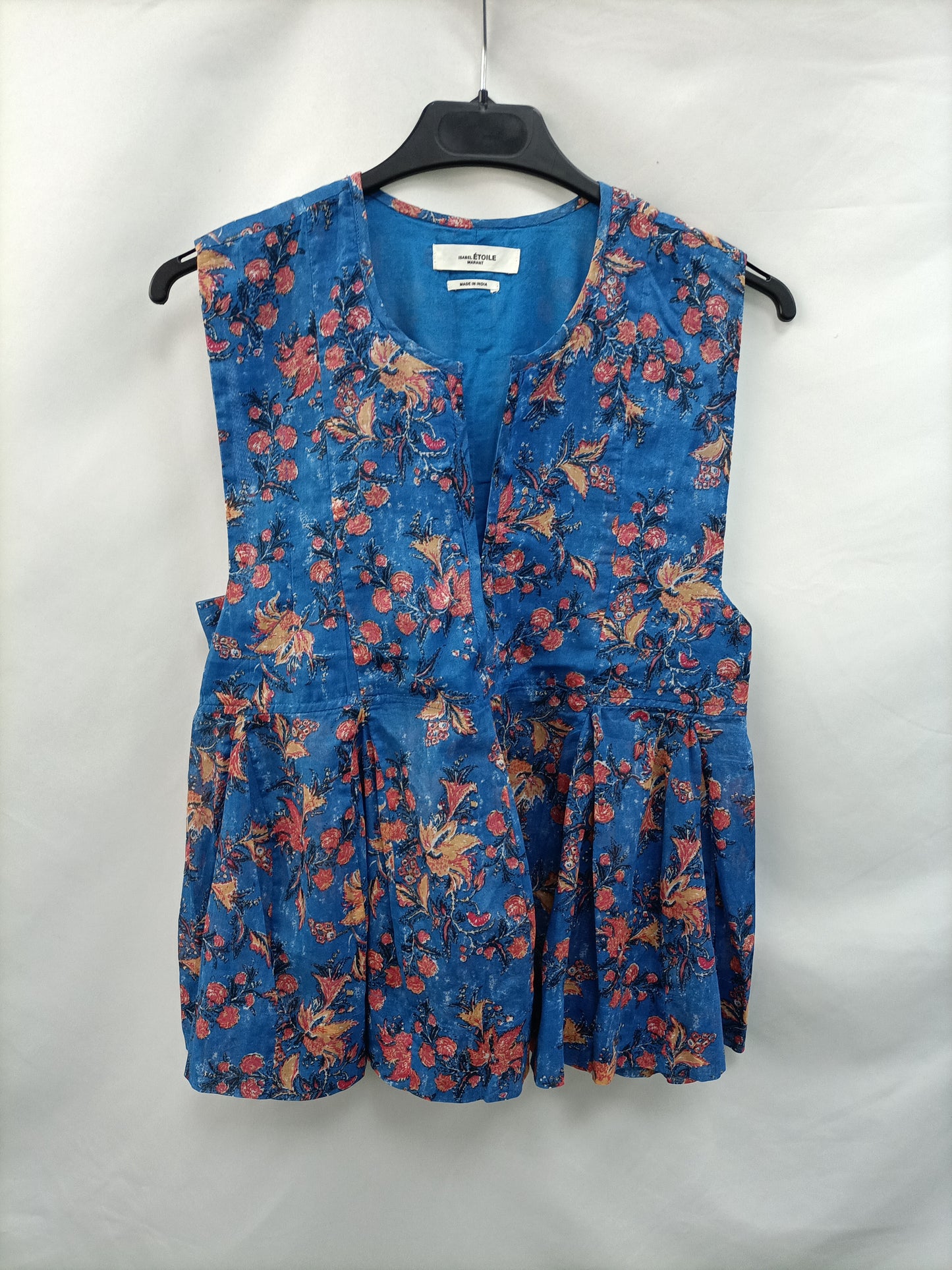 ISABEL MARANT. Top azul flores T.36