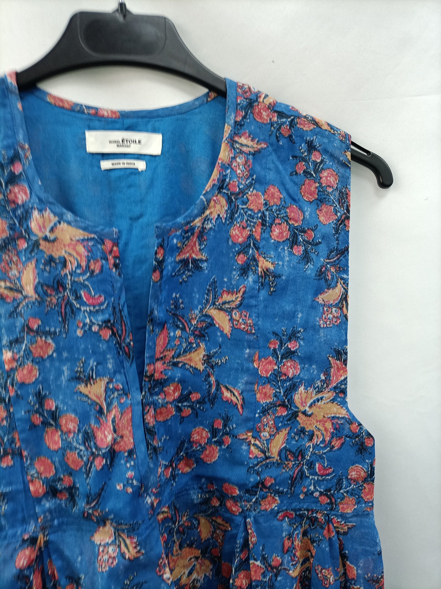 ISABEL MARANT. Top azul flores T.36