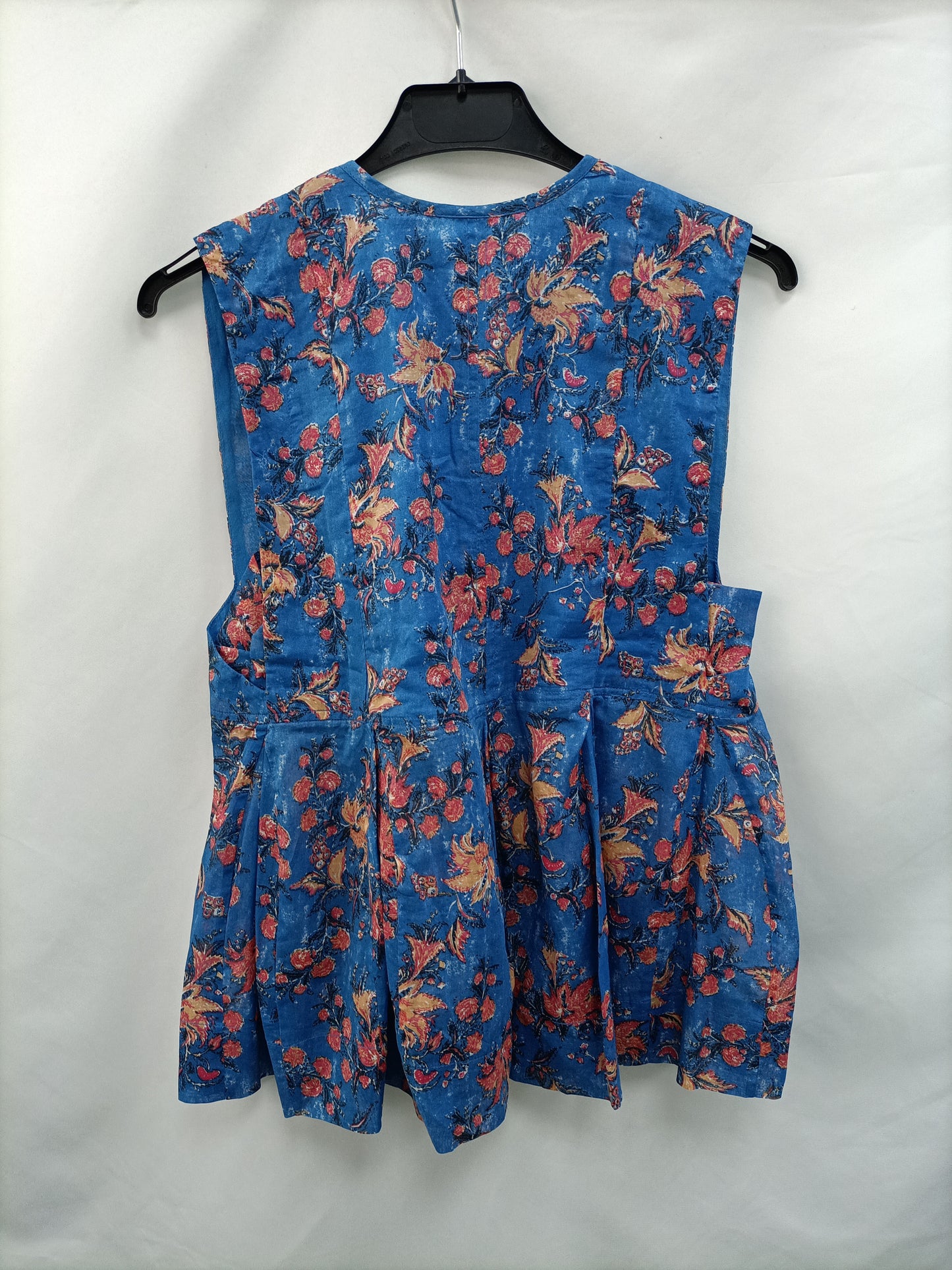 ISABEL MARANT. Top azul flores T.36