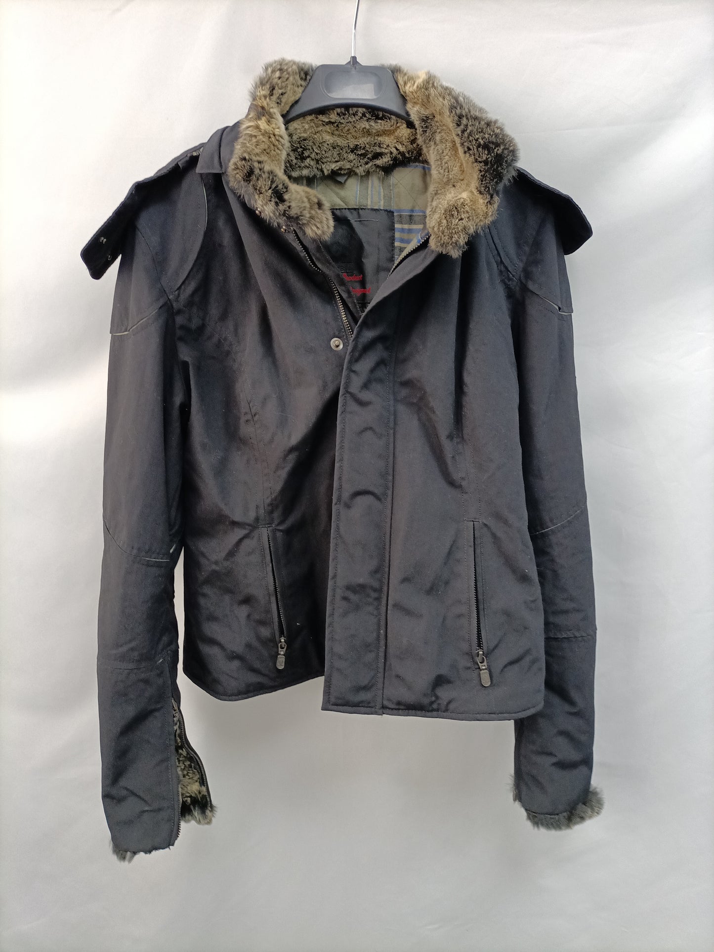 BELSTAFF. Chaquetón negro pelo  T.44(S)