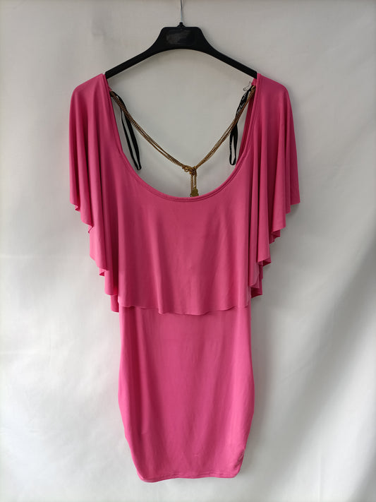 BABY Y PHAT. Vestido rosa lados fruncidaos T.l