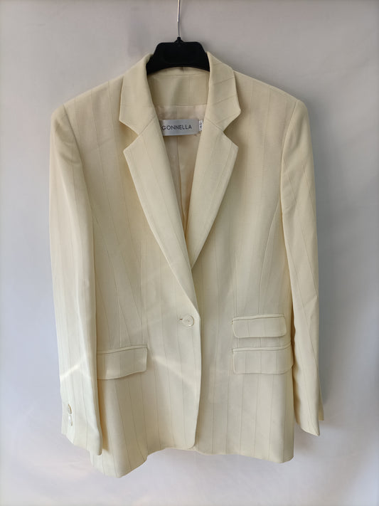 GONELLA. Blazer beige rayas T.40 (s/m)