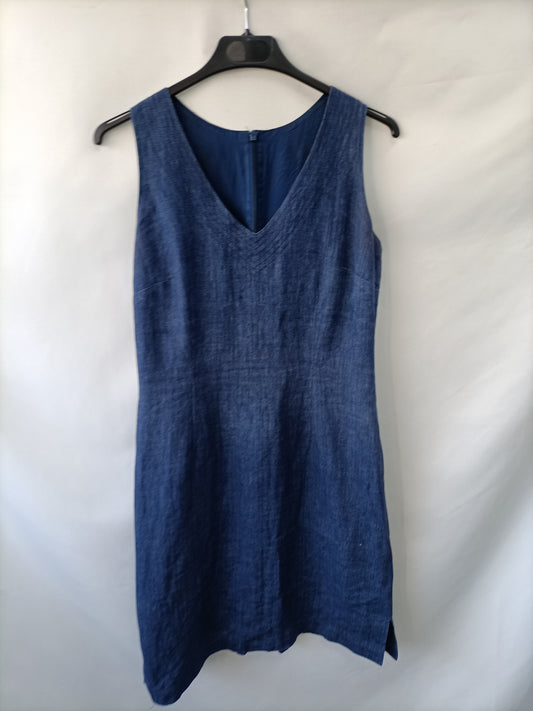 MGXX. Vestido azul lino T.36