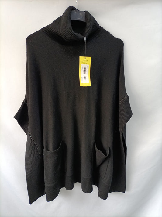 KAREN MILLEN. Poncho punto negro  T.xs/s