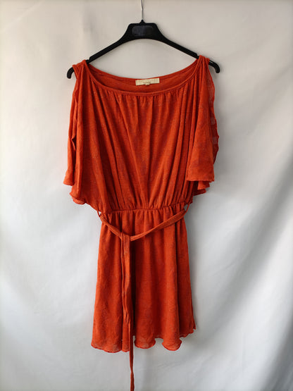 GREEN COAST. Vestido naranja T.l