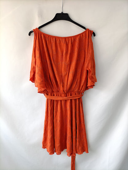 GREEN COAST. Vestido naranja T.l