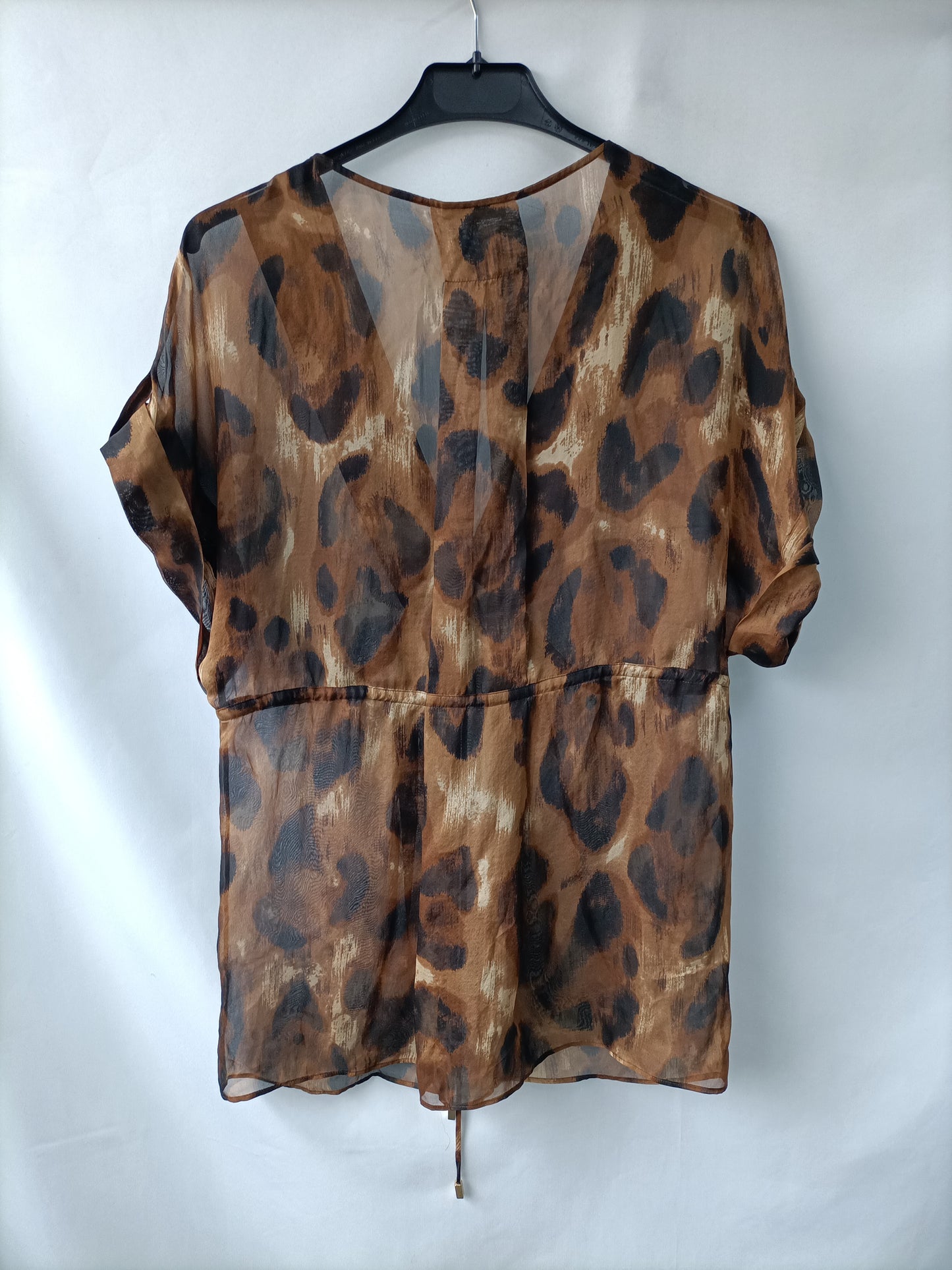 MASSIMO DUTTI. Blusa fluida animal print T.u (m)