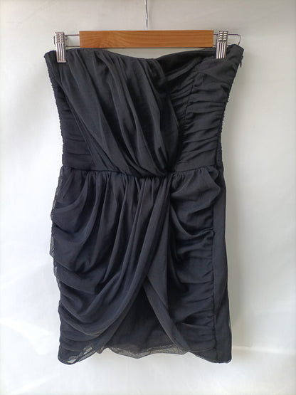 ZARA. Vestido negro tull T.s