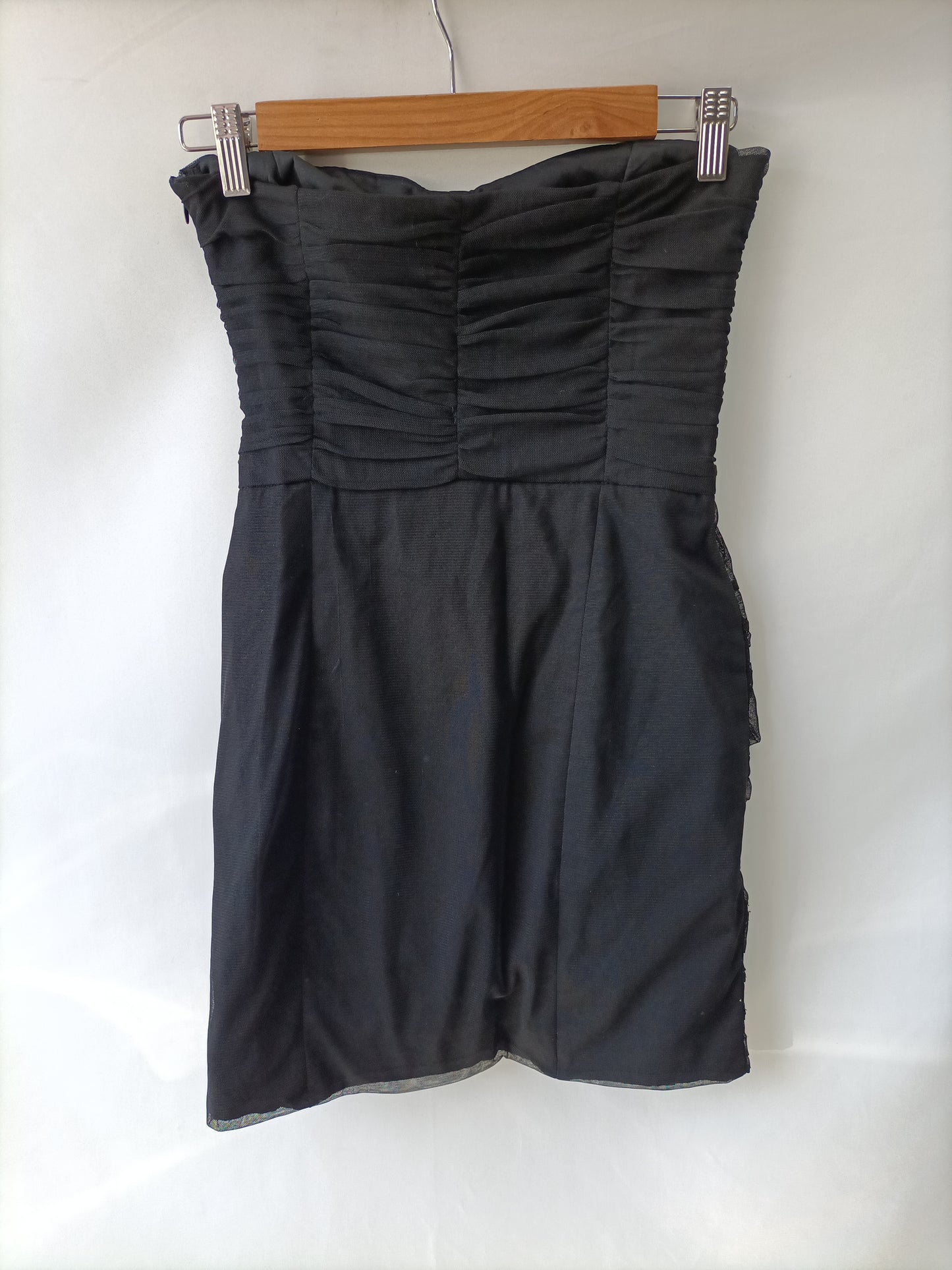 ZARA. Vestido negro tull T.s