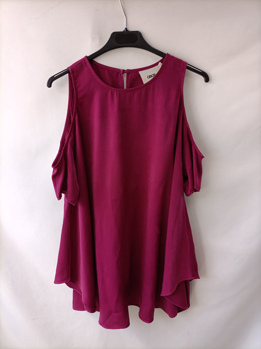 ASOS. Top morado mangas T.32