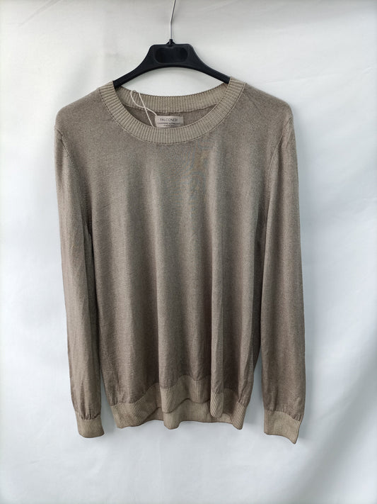 FALCONERI.Jersey beige oscuro cashmere T.s