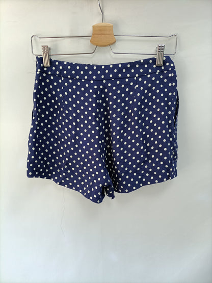 ZARA. Short azul lunares blancos T.xs