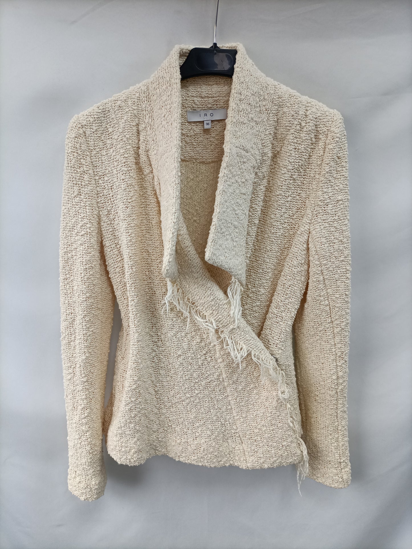 IRO. Chaqueta beige tweed T.36