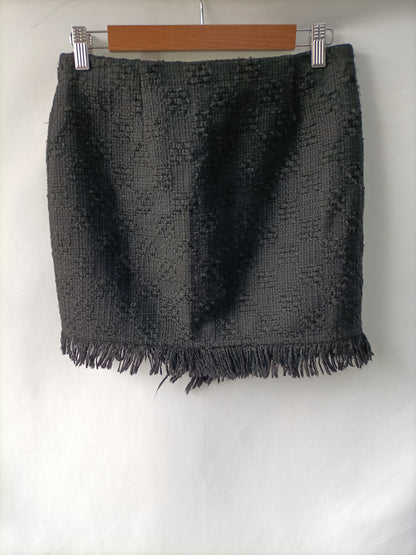 ZARA. Falda negra tweed  T.s