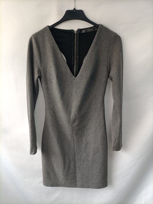 ZARA. Vestido gris espalda T.xs