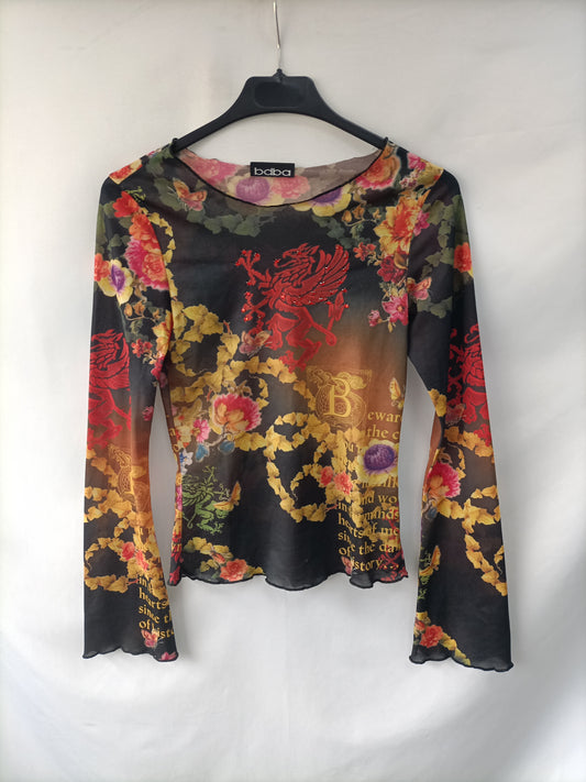 BDBA. Blusa flores y pedrería  T.xs