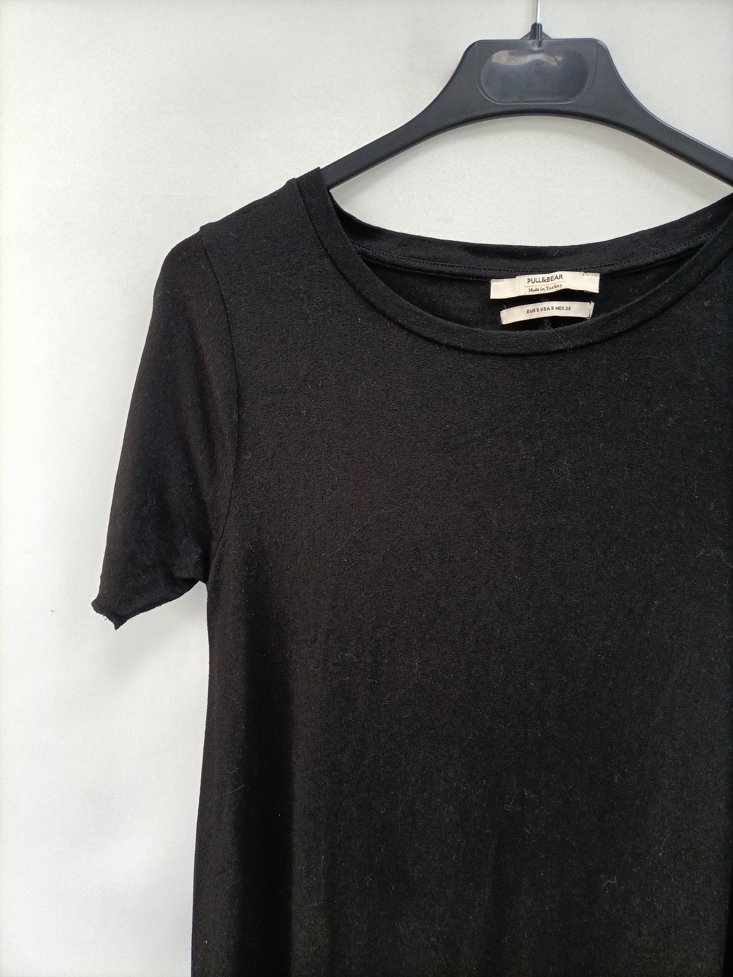 PULL&BEAR. Vestido mini negro vuelo T.s