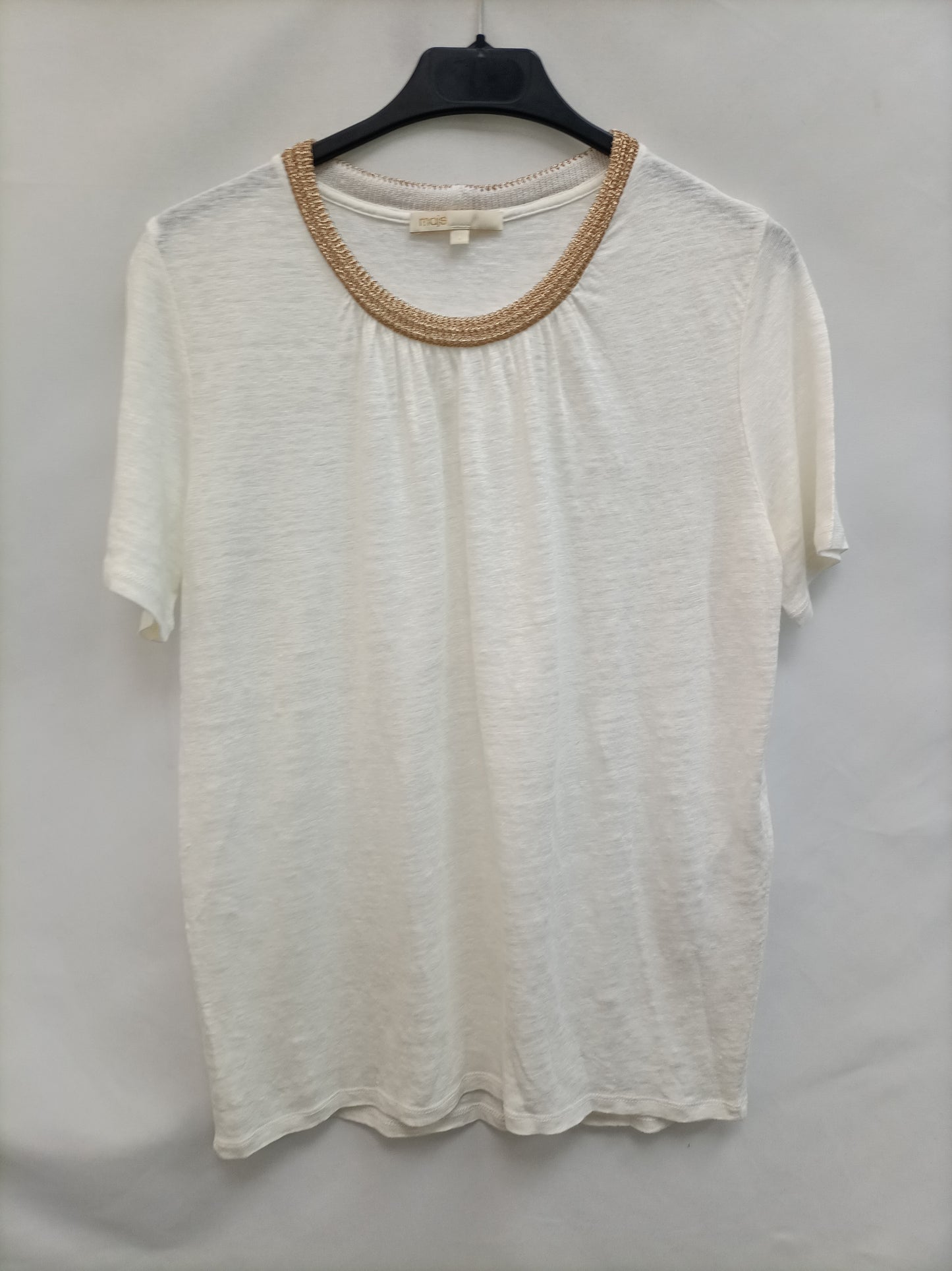 MAJE. Camiseta blancs lino T.1(s)