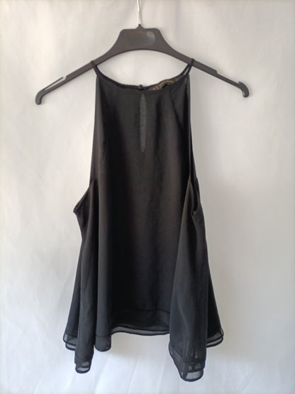 ZARA. Top negro fluido T.xs