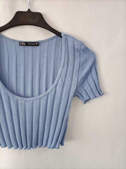 ZARA. Croptop azul T.s