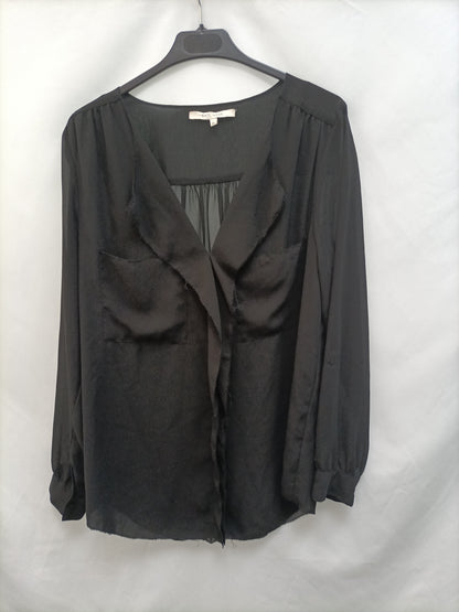 EASY WEAR. Camisa negra bolsillos delanteros T.xl