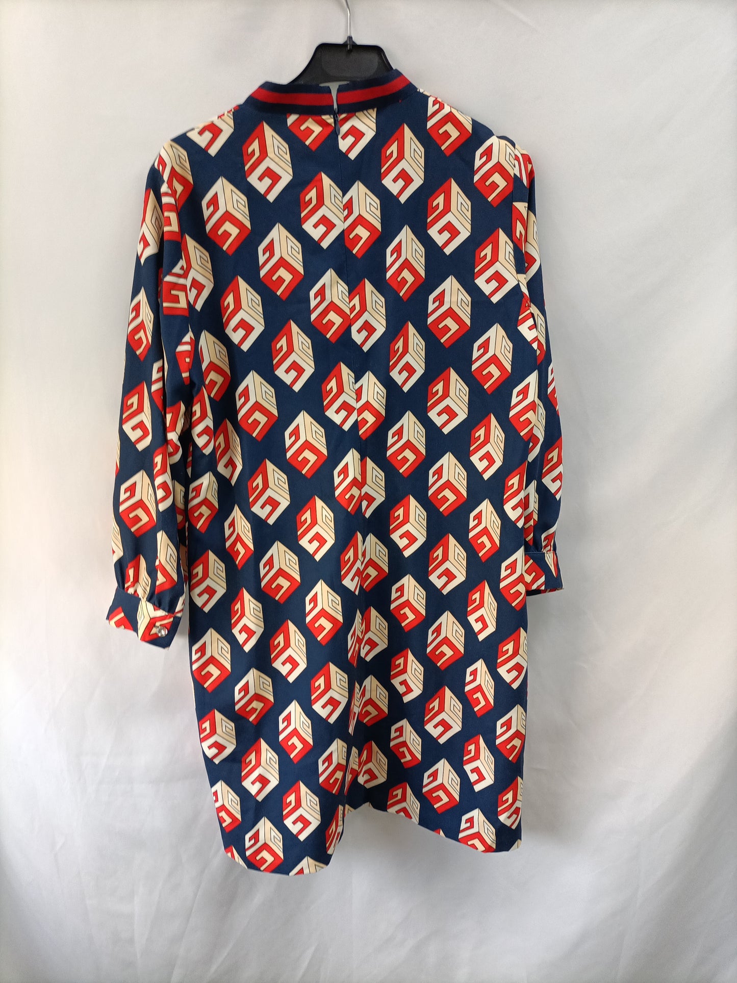 ROSASROJAS. Vestido azul cubos T.xl