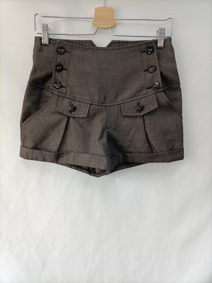 ZARA. Shorts gris hilos T.xs