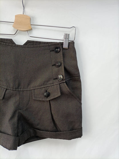 ZARA. Shorts gris hilos T.xs