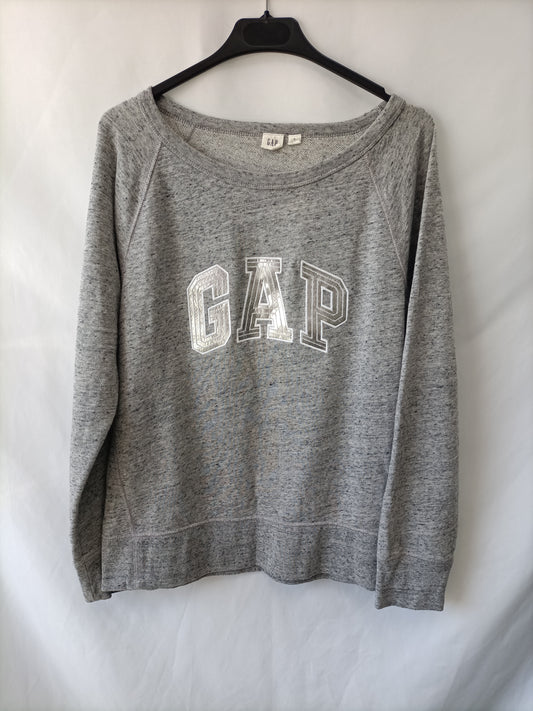 GAP. Sudadera gris jaspeada T.s