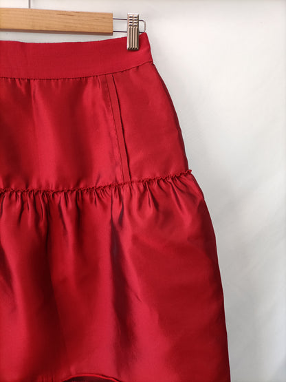 DOLCE&GABANA.Falda midi roja vuelo T.34