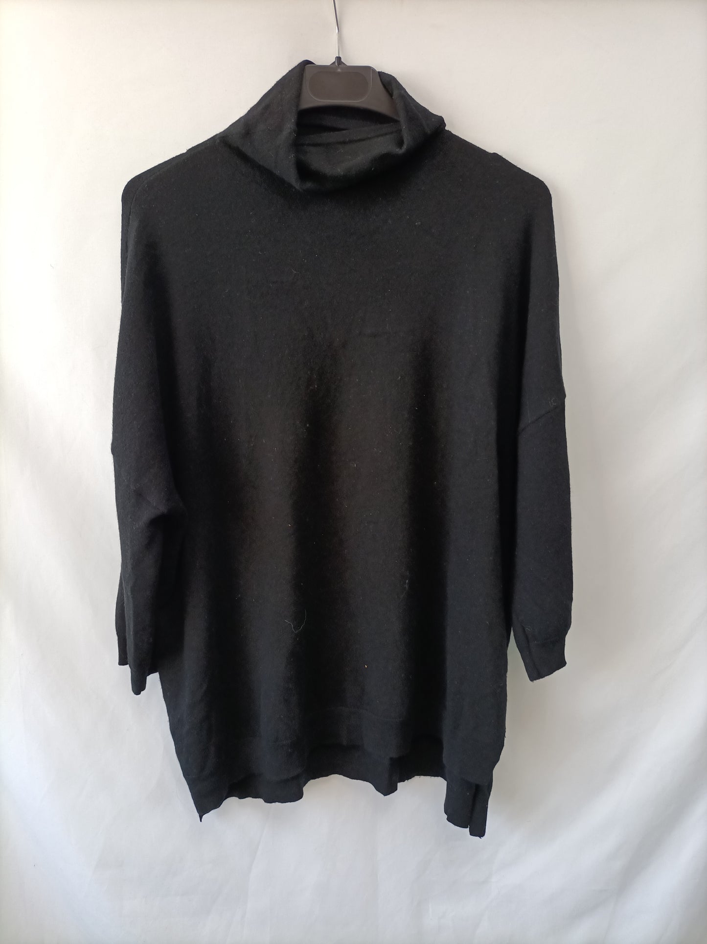 MAXMARA. Jersey cuello perkins negro T.s/m