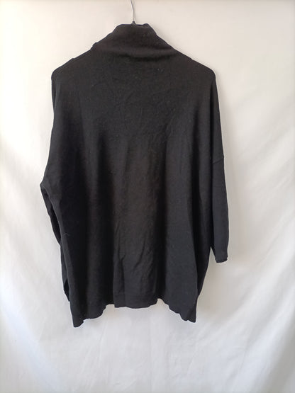 MAXMARA. Jersey cuello perkins negro T.s/m