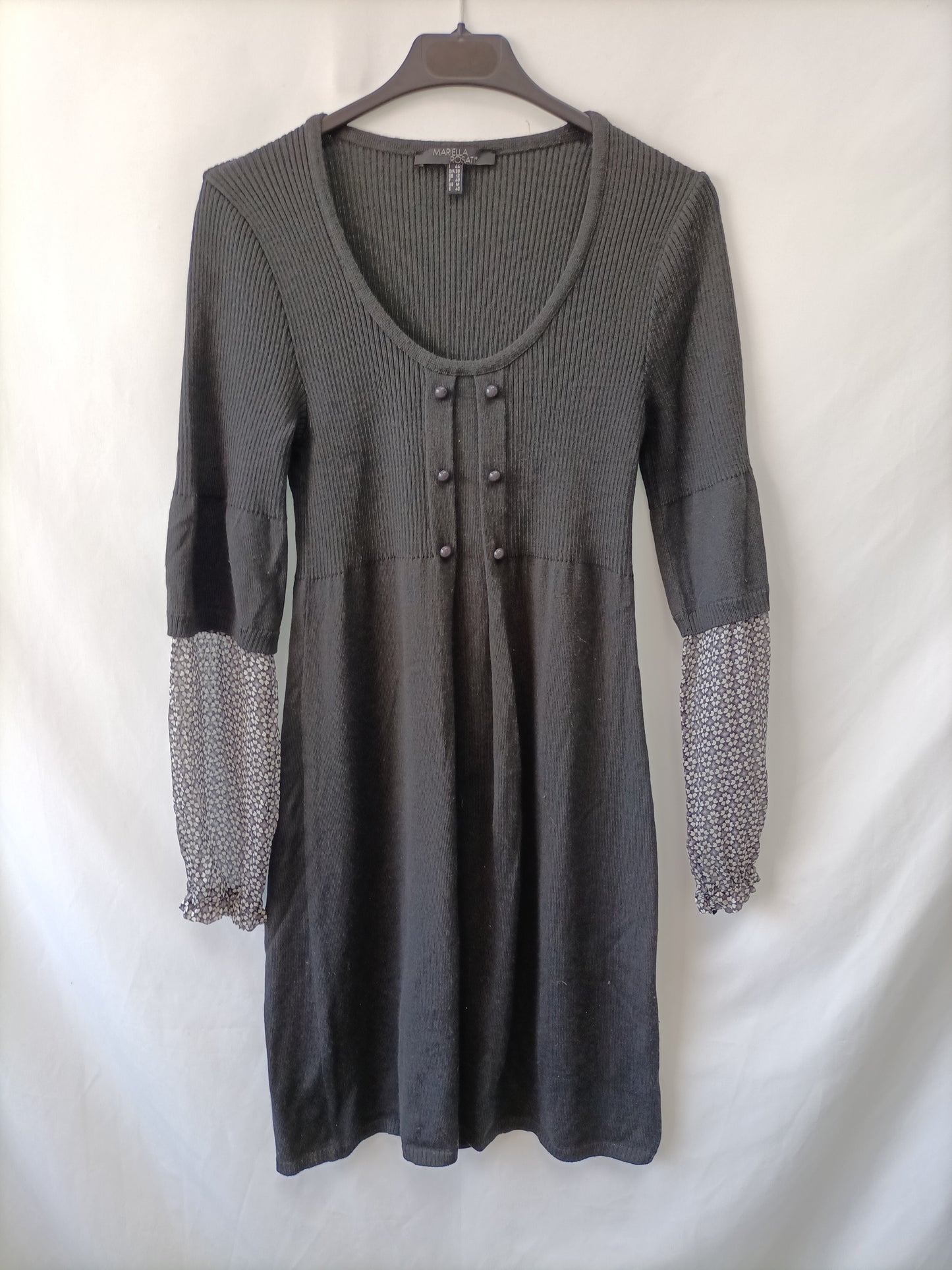 MARIELA ROSARI. Vestido gris punto T.42 (m)