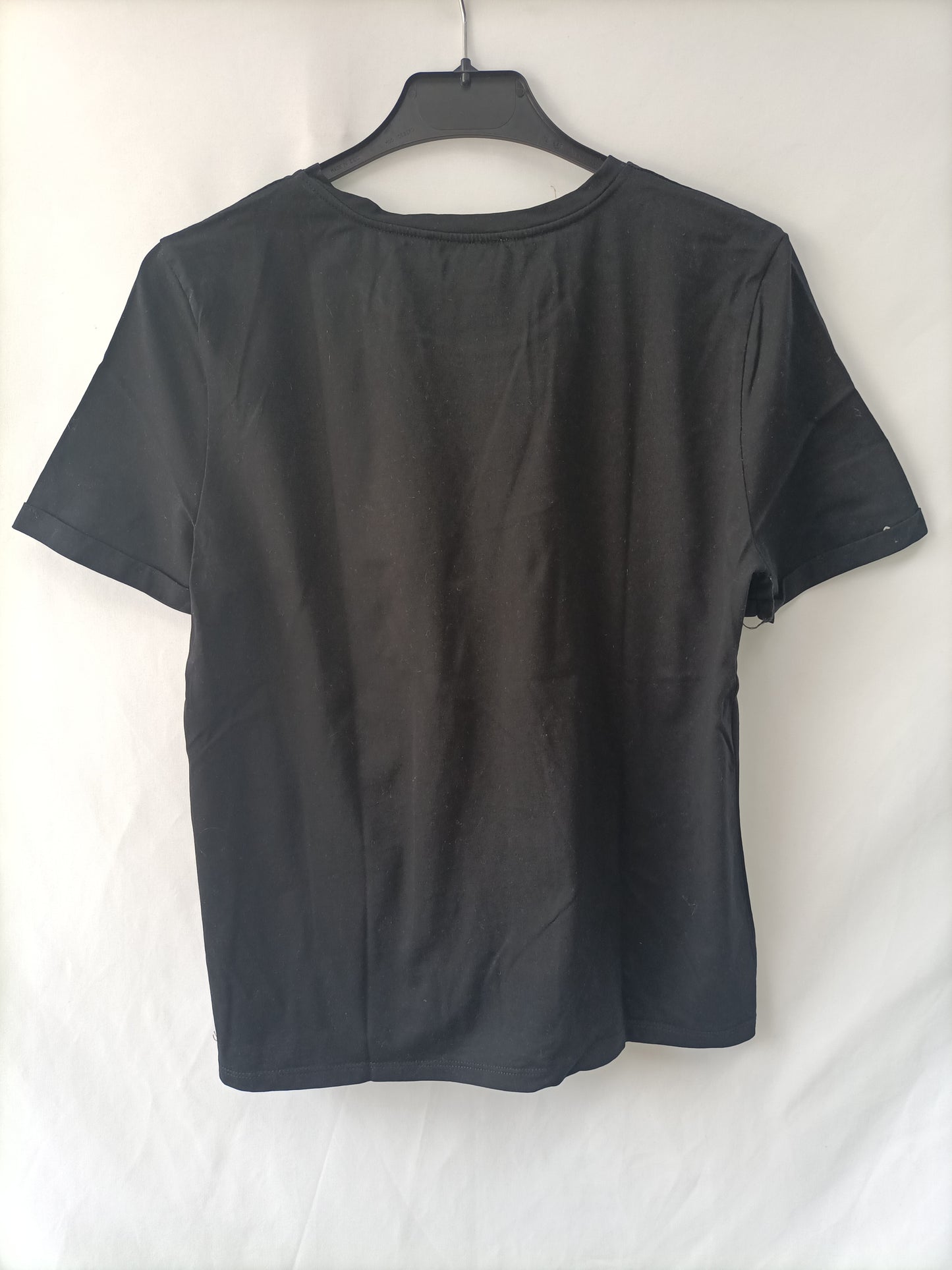 ZARA. Camiseta básica negra T.m