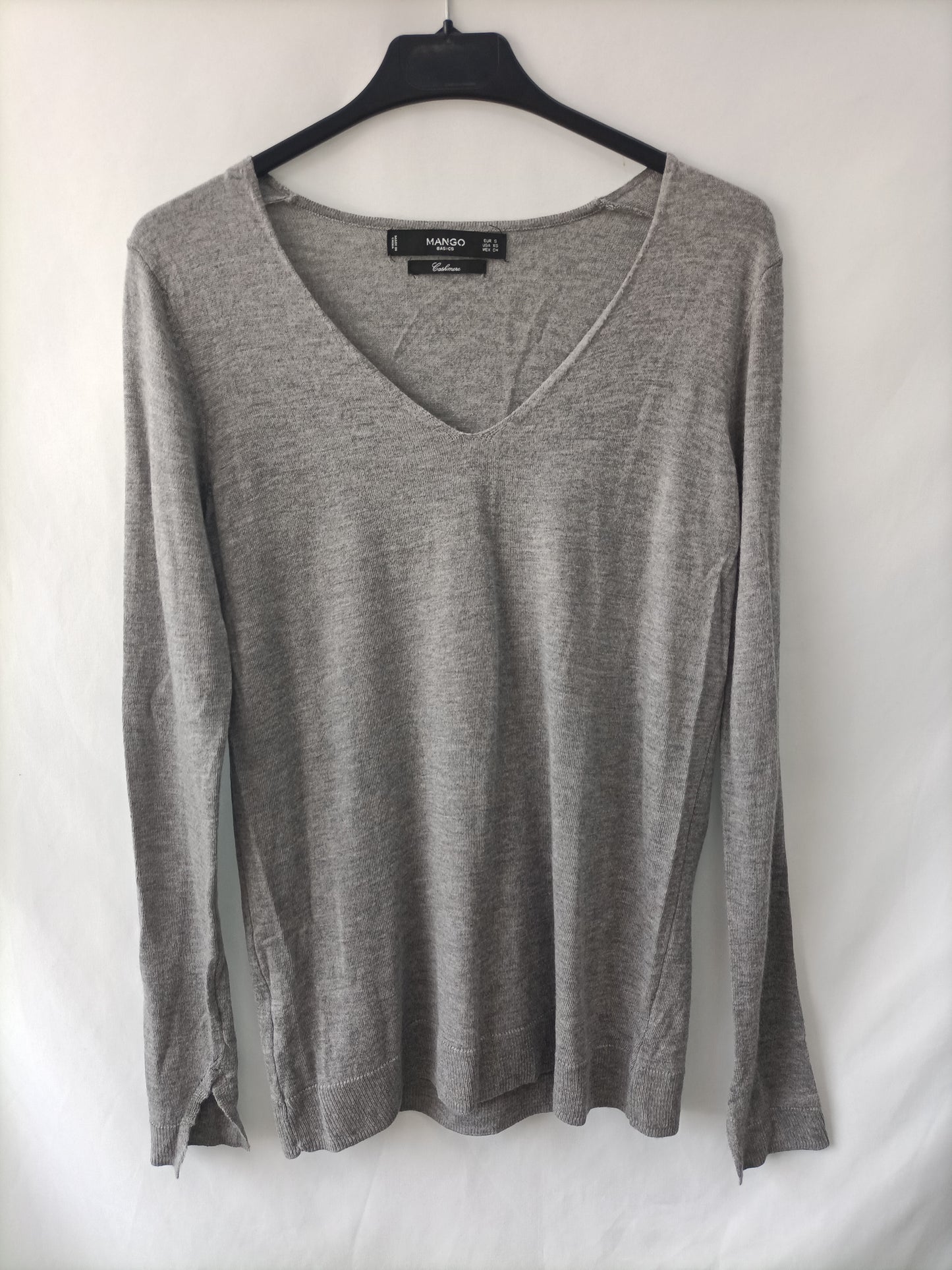 MANGO.  Jersey gris cashmere T.s