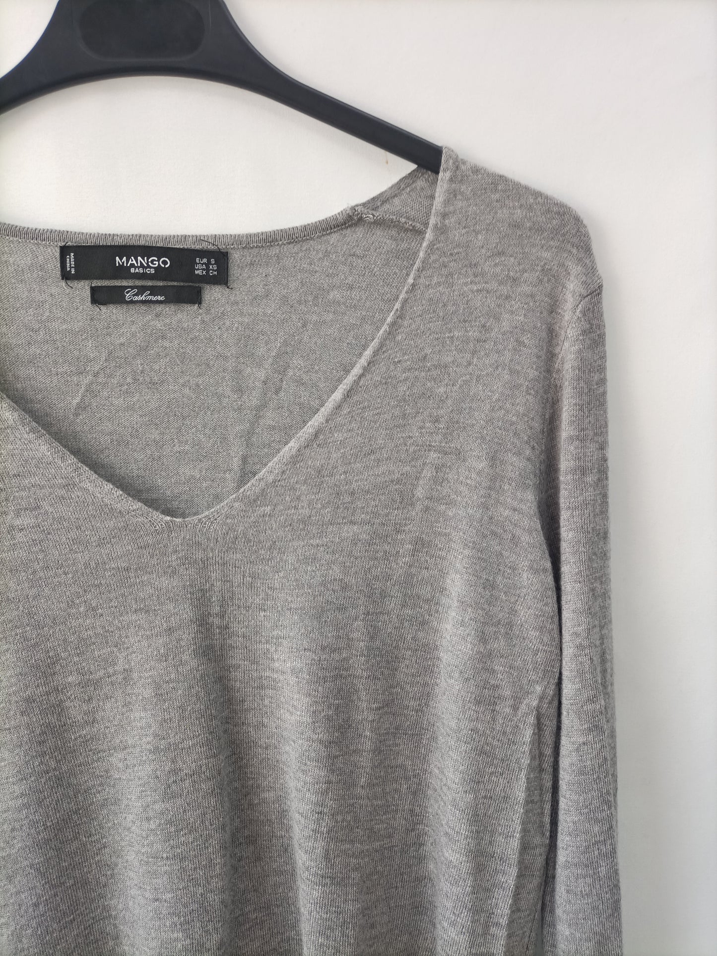 MANGO.  Jersey gris cashmere T.s